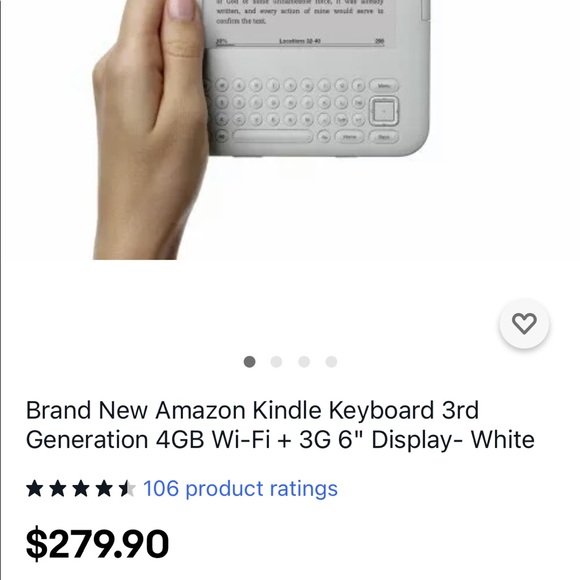 Like New Amazon Kindle Keyboard 3rd Gen 4GB Wi-Fi + 3G Capability, 6" White! - Picture 3 of 3